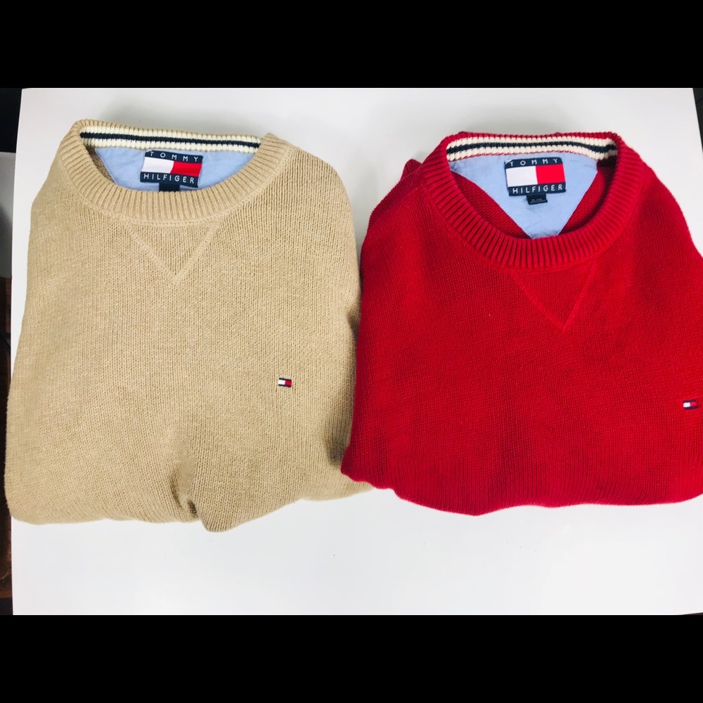 Lot of 2 Tommy Hilfiger Pullover Sweatshirts - XL